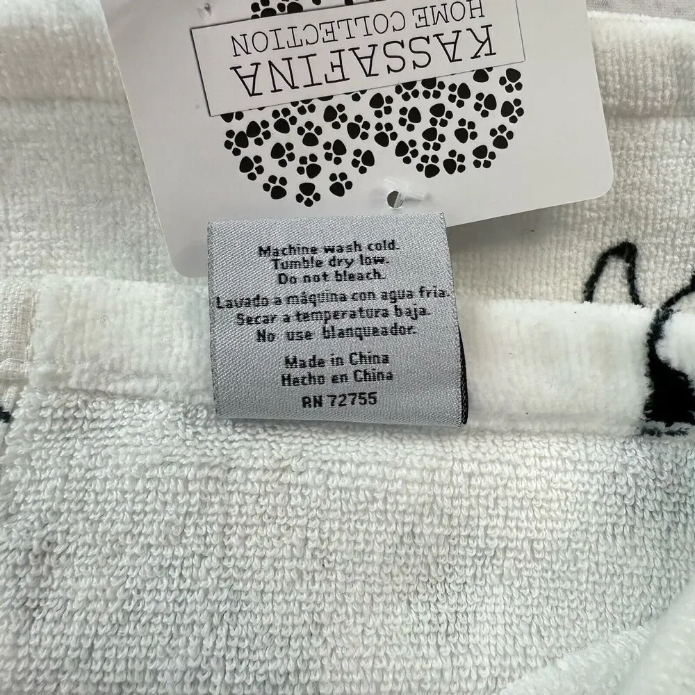 Kassafina Dog Pup Bath Hand Bath Kitchen Towel Wash Cloth Set 4 NWT